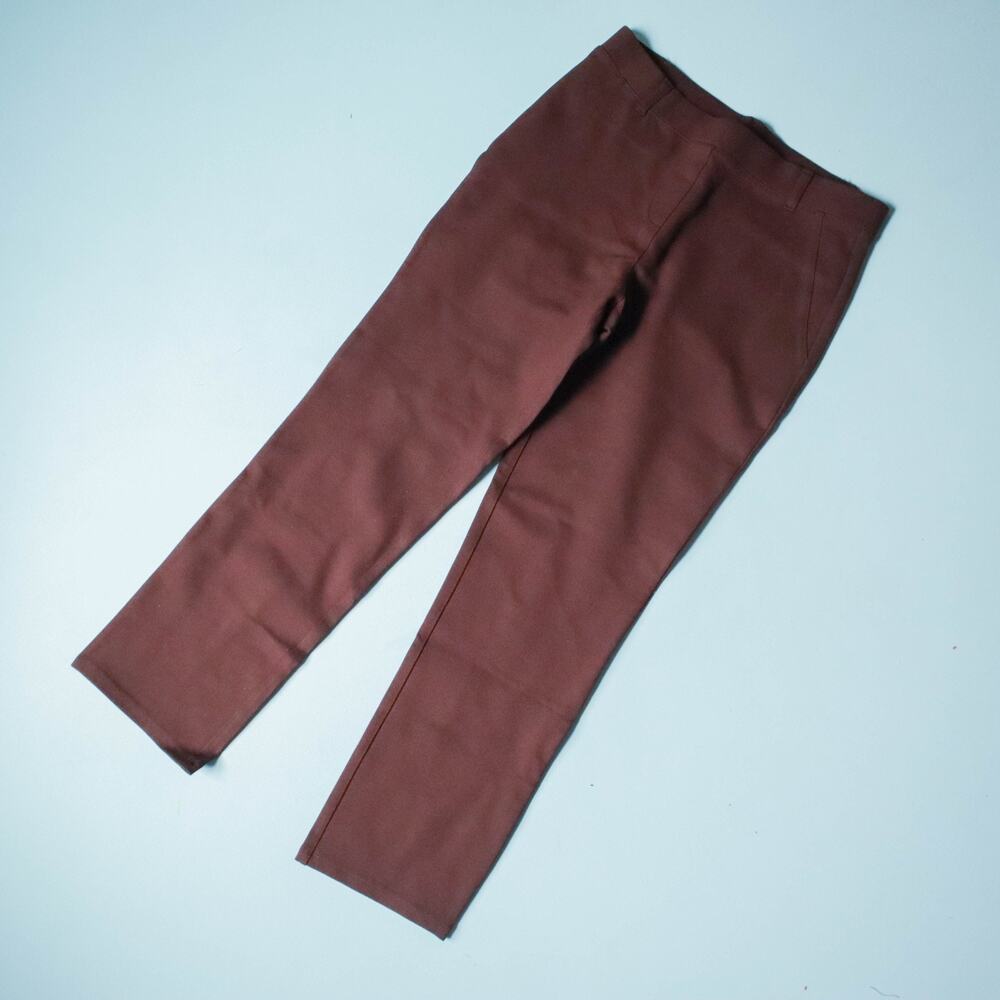 Quince Stretch Straight Leg Ankle Dress Pants Womens Small Brown Chocolate